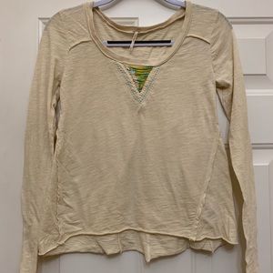 Free People Burn Out Beaded Neck Top Size XS